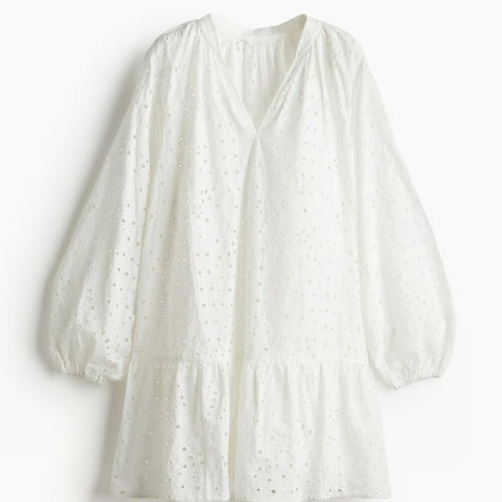 Tunic Dress with Eyelet Embroidery - Picture 1 of 2